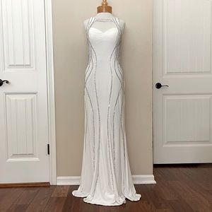 Tony Bowls, white formal dress, size 6